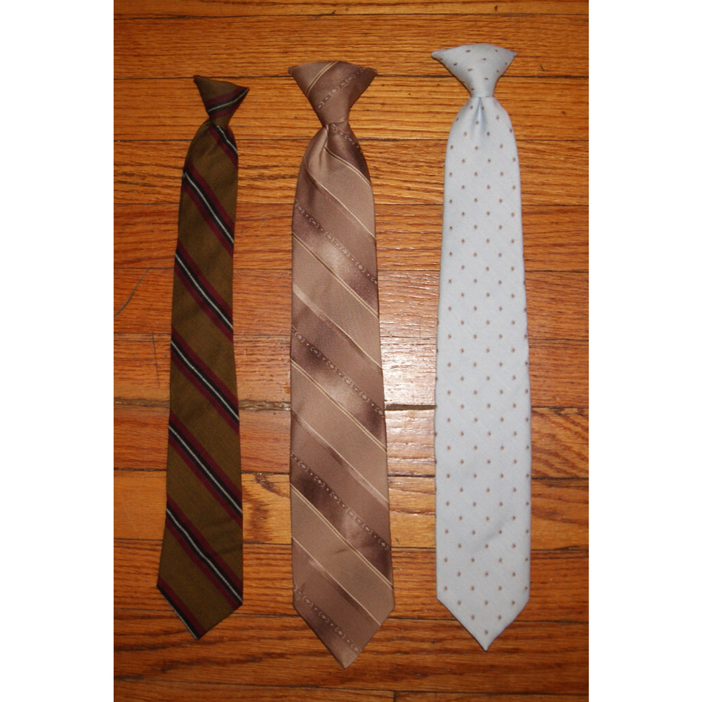 Lot of 3 Mens Tie Necktie Vintage Clip On 70s Salem Kenny Rogers Western Snapper
